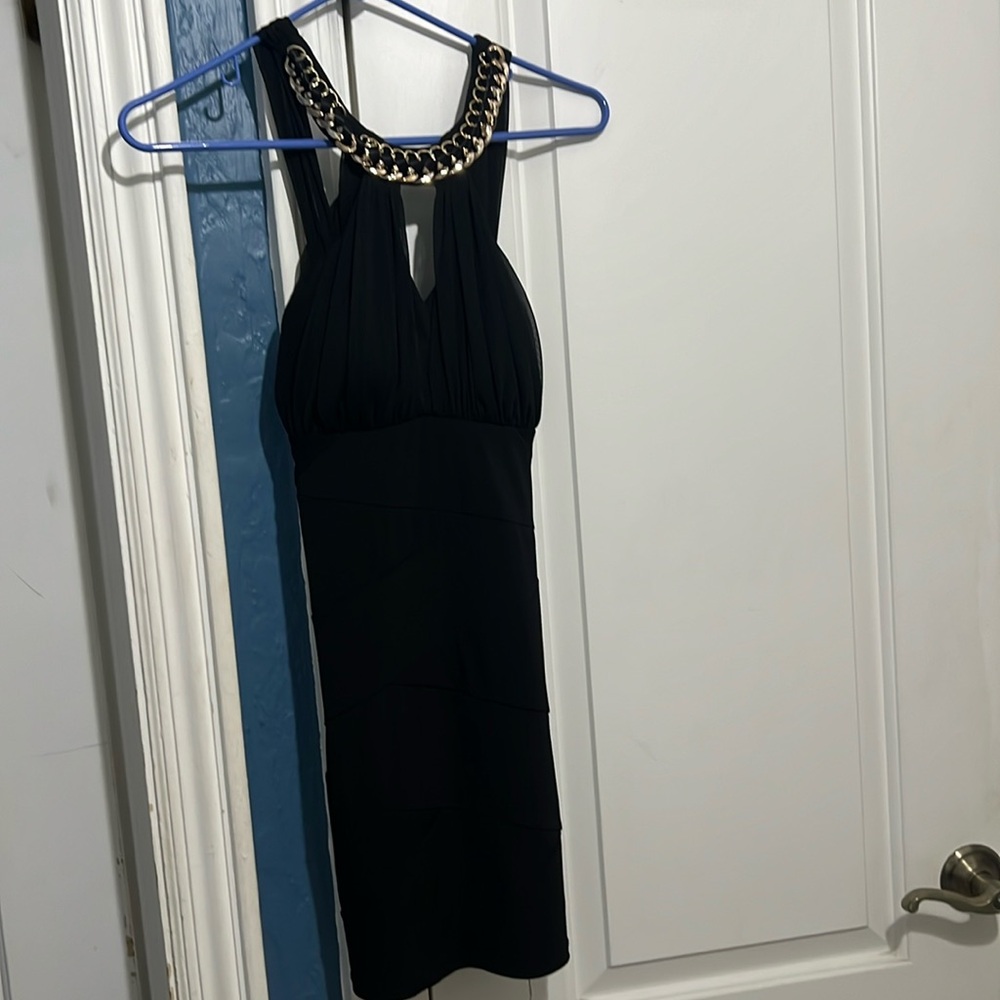 Black & Gold Chain Dress | Small | Boutique